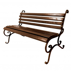 Лавка садова кована Tobi Sho без підлокітників 150 см колір горіх