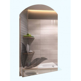 Зеркало навесное с полочкой и узором Tobi Sho FG-Лилия(м) 400х675х120