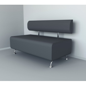 Диван офісний Tobi Sho Доран без підлокітників 1200x540x750, шкірзам Сірий 2233