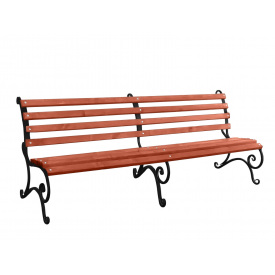 Скамейка Tobi Sho садово-парковая кованая усиленная без подлокотников 1,75 м цвет Красное дерево