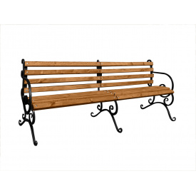 Лавка Tobi Sho "Дуос" садово-паркова кована без підлокітників 2,6 м цвет Дуб