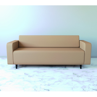 Диван офисный Tobi Sho Арне с подлокотниками 1880х700х740 мм, кожзам Coffe Milk/2238