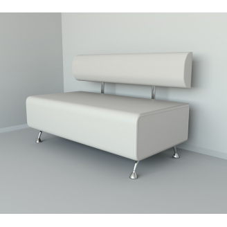 Диван офисный Tobi Sho Доран без подлокотников 1200x540x750, кожзам Белый 2300