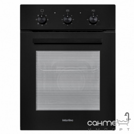 Встраиваемый узкий электрический духовой шкаф Interline OEG 170 MRN BB черное стекло