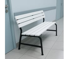 Лавка пластикова Tobi Sho Комфорт Класік для дачі, саду, парку, 1504х822х707 мм Біло-чорна