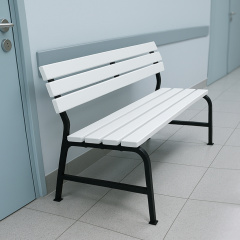 Скамейка пластиковая Tobi Sho Комфорт Классик для дачи, сада, парка, 1504х822х707 мм Бело-черный Шепетовка