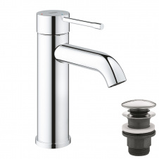 Змішувач для умивальника Grohe Essence New S-розмір з донним клапаном хром (24179001)