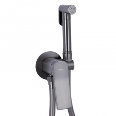 Набор для гігієнічного душу Qtap Slavonice округлий QTSLA262GMB45916 Gunmetal Black PVD Херсон