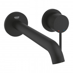 Змішувач для умивальника Grohe Essence L-розмір на 2 отвори чорний матовий (29193KF1) Лозовая