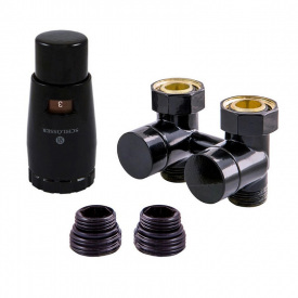Комплект термостатичний Schlosser Exclusive GZ 3/4 x M 22х1,5 прямий, 2 ніпеля, термоголовка Mini (601000045.RAL90051)