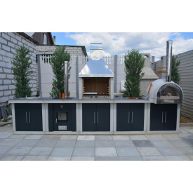 Камин барбекю зона «Гарден Шеф XL» лофт Фасады + керамогранит