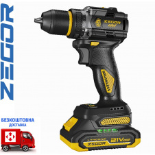 Аккумуляторный шуруповерт ZEGOR CDPP-21BL (бесщеточный) (2 *(21В, 2 А/ч)) в кейсе (Серия PILOT)