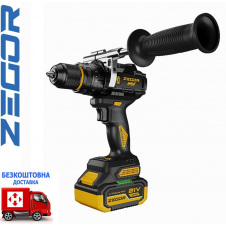 Аккумуляторный шуруповерт ударный ZEGOR CDPP-21BLH-170 (бесщеточный) (2 *(21В, 4 А/ч)) в кейсе (Серия PILOT)
