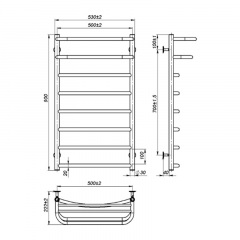 Полотенцесушитель OnlyHeat Elios 8 90x50 см Хром (68072) Жмеринка