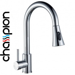 Смеситель для кухни с выдвижной лейкой Champion NEO-014 CHROME, SUS304 из нержавеющей стали Стрый