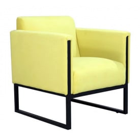Офісний диван одинарний з підлокітниками Аміго Richman у тканині жовтого кольору