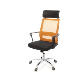 Крісло АКЛАС Крокус CH TILT Чорне з жовтогарячим