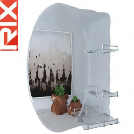 Дзеркало настінне Rix SOLO MOZ01-48x68x10, асиметичне з трьома полицями