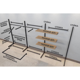 Постільна стійка для магазину одягу - комплект Pillar