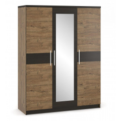 Шафа 156 см із дзеркалом двостулкового 3Д для одягу Меблі-Сервіс дсп дуб-апріл + венге Тернопіль