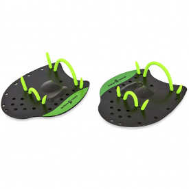 Лопатки для плавания гребные MadWave PRO M074002 M Черный-зеленый