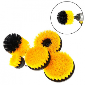 Набір із 5 щіток-насадок на шуруповерт дриль для чищення автомобіля BTB