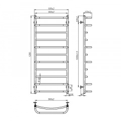 Полотенцесушитель OnlyHeat Thera 11 120x50 см Хром (68079) Балаклея