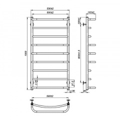 Полотенцесушитель OnlyHeat Thera 9 100x50 см Хром (68007) Вольнянск