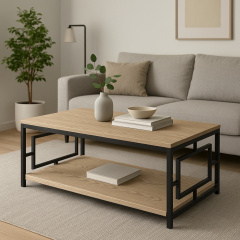 Столик журнальный Tobi Sho ЛофтВуд/G1 ДСП для гостинной, офиса, приемной Дуб сонома, 500х1140х470 мм Долина