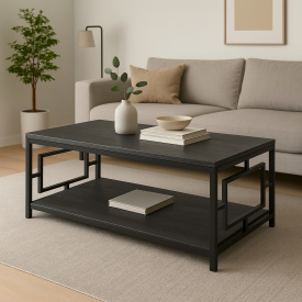 Журнальний столик Tobi Sho ЛофтВуд/G1 ДСП для вітальні, офісу, приймальні Вугільний камінь, 500х1140х470 мм