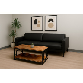 Журнальний столик Tobi Sho ЛофтВуд/G1 з ясена для вітальні, офісу, приймальні, тераси Горіх, 500х1200х600 мм