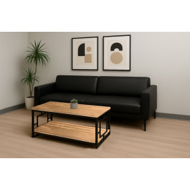 Столик журнальный Tobi Sho ЛофтВуд/G1 с ясеня для гостинной, офиса, приемной, терассы Дуб, 500х1200х600 мм