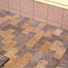 Тротуарная плитка Золотой Мандарин Роттердам Антик 250х120х65 мм персиковый на белом цементе Каменское