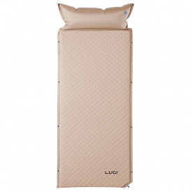 Матрац надувний автоматичний Lugi з подушкою 190х65х3 см Бежевий (LU-026)