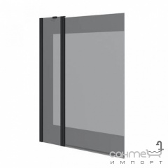 Шторка на ванну 1100x1400 KollerPool Dakota 1605202765 профиль матовый черный/серое стекло Братское