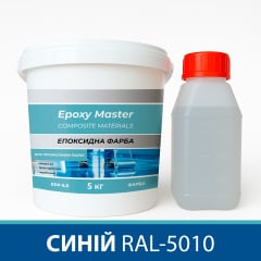Эпоксидная краска для промышленных полов 5 кг синяя RAL5013 Долина