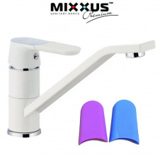 Змішувач для кухні ялинка на гайці 25см MIXXUS Premium Tiger White (білий) (Chr-555), Польща