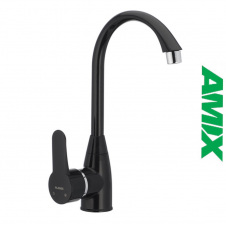 Змішувач для кухні из термопластика AMIX Mario-011 Black (без підведення), Чорний