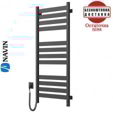 Сушка для рушників Електро Navin Largo 50*120 Sensor, таймер чорний муар, Лівий (вуглецева сталь) Україна