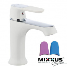 Змішувач для умивальника на гайці MIXXUS Premium Tiger White (білий) (Chr-001), Польща