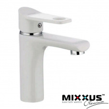 Змішувач для умивальника на гайці Mixxus Dallas White (Chr-001)