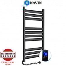 Сушка для рушників Електро Navin Ellipse 50*100 Sensor, таймер чорний муар Лівий (вуглецева сталь)