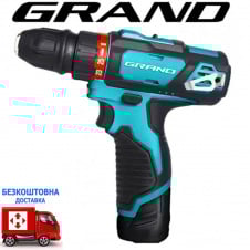 Шуруповерт акумуляторний Grand ДА-12 DFR/PRO (зі знімним патроном), 2*(12В, 2Аг)
