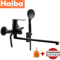Змішувач для ванни довгий ніс HAIBA ALEX Black EURO (Chr-006) Тернопіль