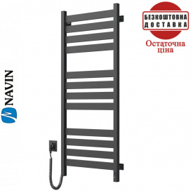 Сушка для рушників Електро Navin Largo 50*120 Sensor, таймер чорний муар, Лівий (вуглецева сталь) Україна