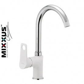 Смеситель для кухни Ухо на гайке Mixxus Dallas White(Chr-014)