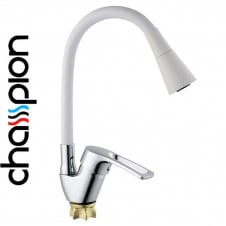 Змішувач для кухні рефлекторний білий гусак Champion YUB-011-181 NUT REFLECTOR White