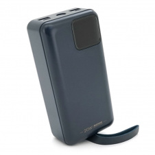 Повербанк Powerbank Remax RPP-550 30000mAh, USB+Type-C+ кабелю Lighting+Type-C, 22.5W, Black, 0.67kg