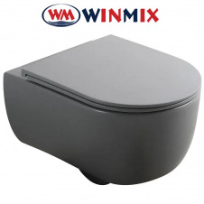 Унітаз підвісний WINMIX Premium TOPPER 0303-R GRAY 495*370*350mm, система змиву RIMLESS