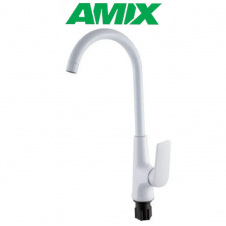 Змішувач для кухні з термопластику AMIX Lucas-011 SET White (з підводкою), Білий